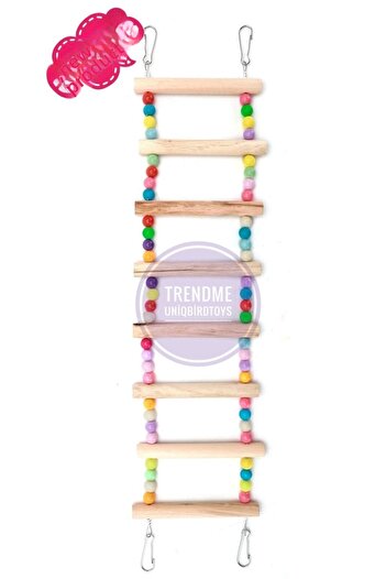 UniqBirdToys Toys Plastic Beaded Bird Ladder 8 Steps