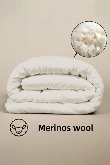 BEYAZLALE Double Lamb Wool 100% Natural Quilt |   Organic Merino Wool Quilt with Special Bag