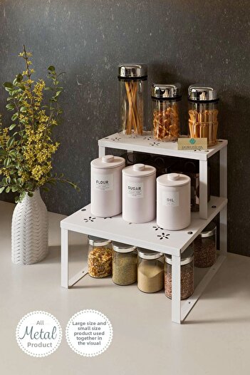 Durusilya Mobilya Metal In-Cabinet Shelf Organizer - Small Countertop Organizer