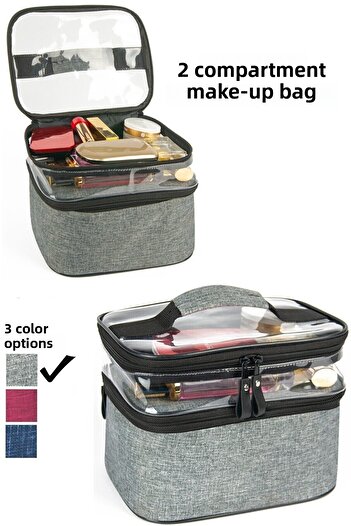 Ankaflex Women's Double Compartment Foldable Carrying Bag - Makeup Material Travel Bag