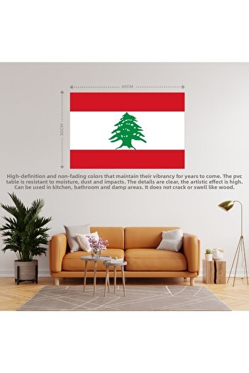 Ti Play Libanon Country Flag 45X30Cm Wall Painting Unframed Pvc Painting