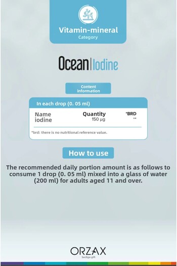 Orzax Ocean Plus 1200 Mg 50 Capsules + Ocean Iodine Drops 30 ml (Pack of 2)