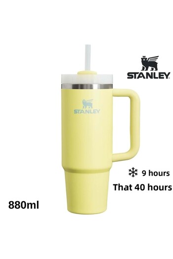Stanley Quencher H2O Flowstate ™   Tumbler Thermos with Straw 0.8L Flask with Straw Yellow