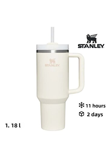 Stanley Quencher H2O Flowstate ™   Tumbler Thermos with Straw 1.18L Flask with Straw Beige