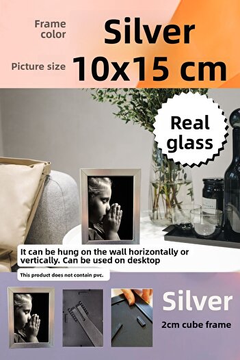 CreaWitch 20mm Frame Glazed 10X15 cm Photo Picture Frame Free Standing or Wall Hanging Horizontal-Vertical