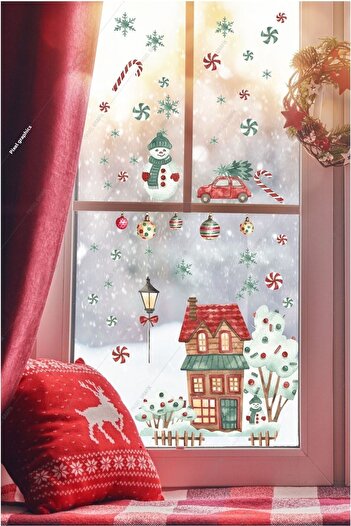 Piksel Grafik Candy New Year Christmas, Glass, Wall Sticker