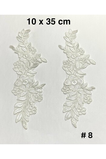 karantuhafiye Guipure Applique / 2-Piece Guipure Applique / White Color