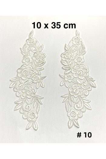karantuhafiye Guipure Applique / 2-Piece Guipure Applique / White Color