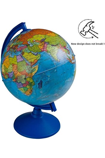 Hepta Collection Lrs Store Earth Globe Political غير مضيئة، قطر 30 سم، أكبر خريطة تعليمية لكرة الأرض الأرضية، أزرق
