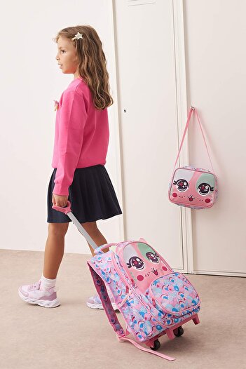 TRENDYOL SHOES Cat Printed 2-Piece Girls' Kids Insulated Lunch Bag with Squeegee Primary School Bag Takaw26Oi00000