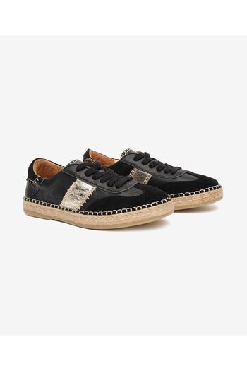 Greyder Kadın Siyah Süet Altın Hakiki Deri Sneaker Ayakkabı 5Y2SA59275
