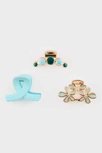 DeFacto Women's 3-Piece Blue Latch Buckle E8929Axns