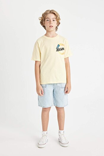 DeFacto Hot Wheels Boy's T-shirt - Crew Neck, κοντό μανίκι D1369a824sm