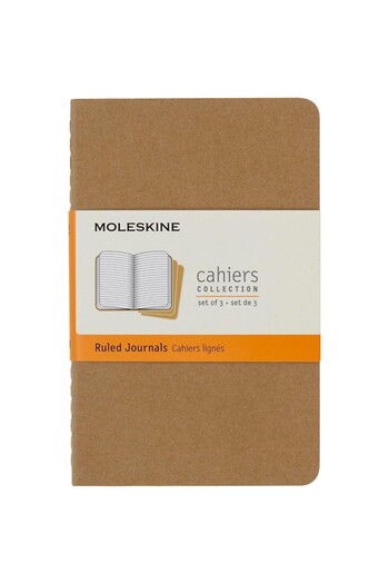 Moleskine دفتر ملاحظات مكون من 3 قطع من Cahier بجيب كرافت Qp411
