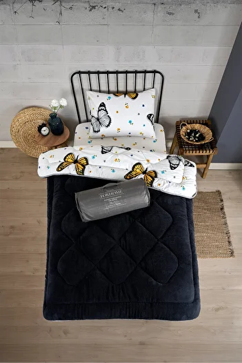 Sudemhome Single Double Sided Luxury Welsoft Elite Quilt Soft Fleece Quilt and Pillow Case Butterfly Smoked