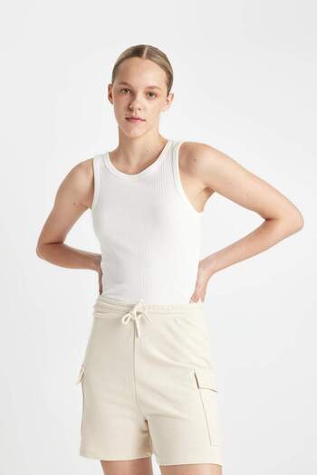 DeFacto Thick Fabric Straight Leg Shorts - C9309AX24SM
