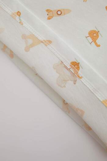 DeFacto Erkek Bebek Pijama Takım Safari Desenli Penye Kısa Kollu Üst Beli Lastikli Şort Alt C5196A524HS