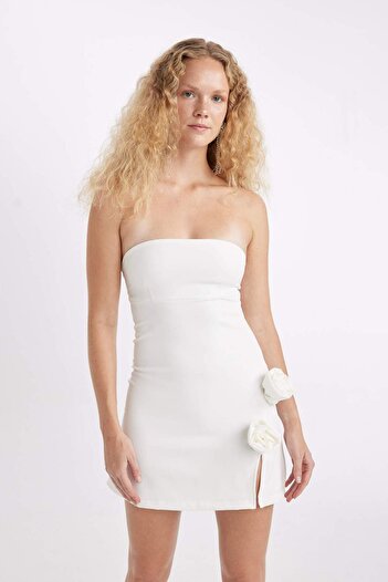 DeFacto Coool Bodycon Straplez Mini Abiye Elbise D1293AX24SM