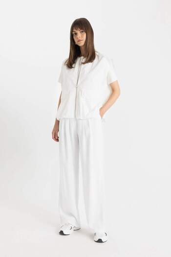 DeFacto Παντελόνι Wide Leg Wide Leg Trousers - C6375AX24HS