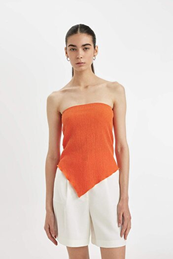 DeFacto Strapless Slim Fit Wrap Blouse - D2914ax24hs