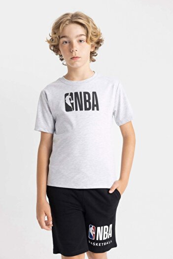 DeFacto Boys' NBA Wordmark Short Sleeve Crew Neck T-Shirt - C4258A824HS