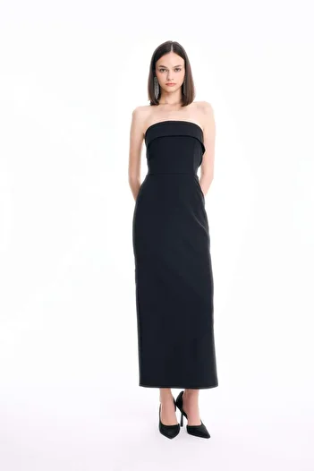 DeFacto Bodycon Body Wrap Strapless Sleeveless Maxi Dress D3268Axns
