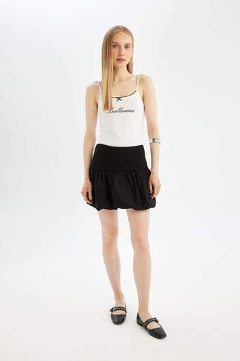 DeFacto Coool Fitted Printed Lace Collar Hanging Undershirt D1422Ax24Sm