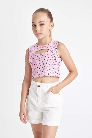DeFacto Girl's Crew Neck Patterned Undershirt C5278A824Sm