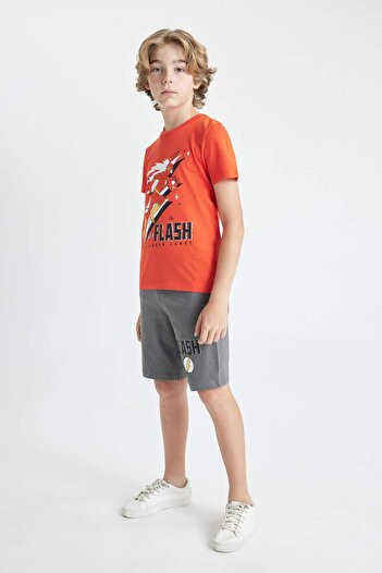 DeFacto Boys the Flash Pajamas Set Short Sleeve Top Shorts C5598A824Sm