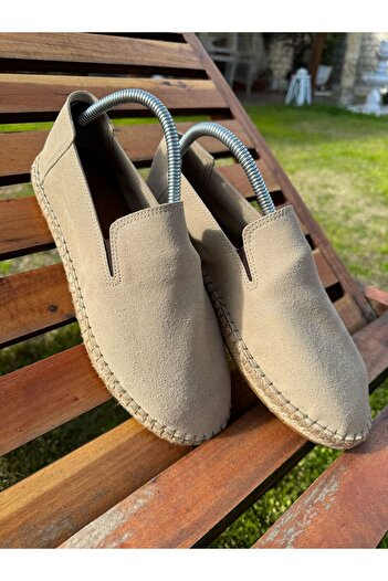 by selvi Lukka Shoes Daisy Men's Faux Leather Beige Elastic Espadrille