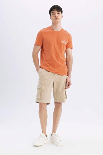 DeFacto 100% Cotton Slim Fit Slim Fit Crew Neck Printed Short Sleeve T-Shirt C3945Ax24Sm