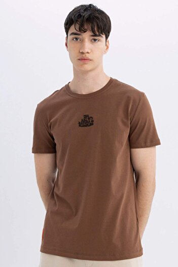 DeFacto Crew Neck Printed Slim Fit T-Shirt - C3948ax24smbn526