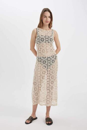 DeFacto Lace Sleeveless Beach Dress-Fall in Love A0239Ax24Sm