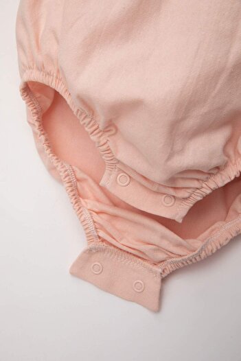 DeFacto Kız Bebek Yenidoğan 2'li Takım Keten Çıtçıtlı Kolsuz Tulum Bandana C5096A524SM