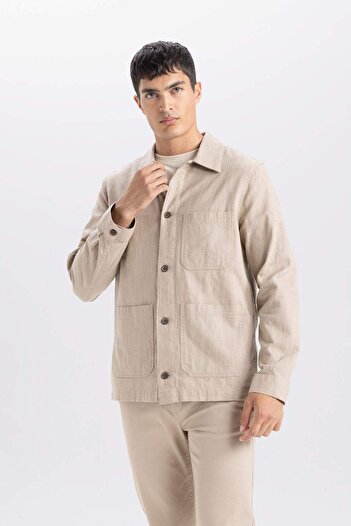 DeFacto Regular Fit Polo Yaka Pamuklu Cepli Gömlek B4131AX24SP