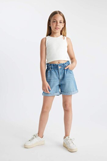 DeFacto Girl's Paperbag Jean Shorts B8113A824SM