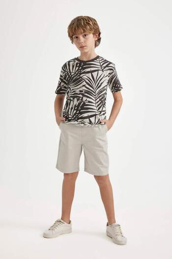 DeFacto Fiú Basic Plain Elasztikus derék zsebes Gabardine rövidnadrág C2956A824SM