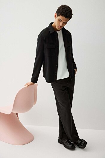H&M Regular Fit Felted overshirt
