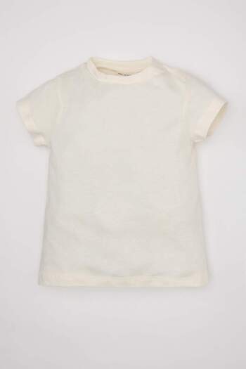 DeFacto Baby Boy 2 Piece Set Short Sleeve T-Shirt Striped Woven Salopet C5185A524Sm