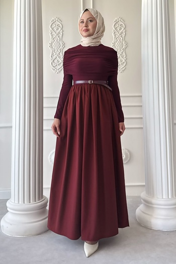 InStyle Drapeli Sandy Cotton Red Dress