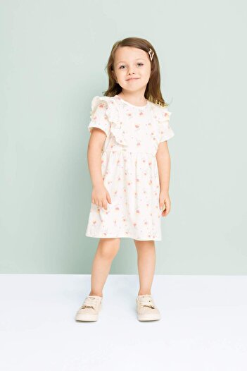 DeFacto Baby Girl Floral Short Sleeve Dress C5973A524SM