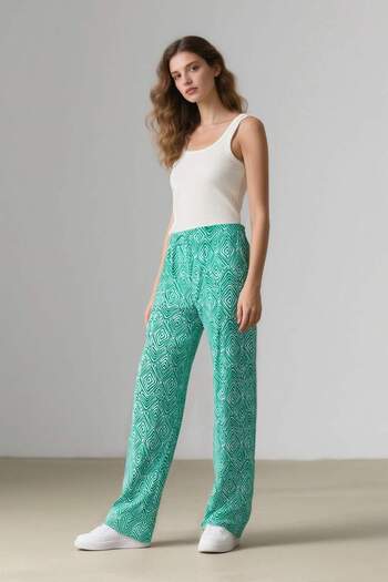 DeFacto Wide Wide Leg Pants with Stretch and Pattern - Slit Pockets C9161Ax24Sm