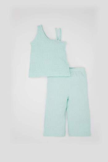 DeFacto Baby Girl 2 Piece Set One Shoulder Blouse Pants C5170A524Sm