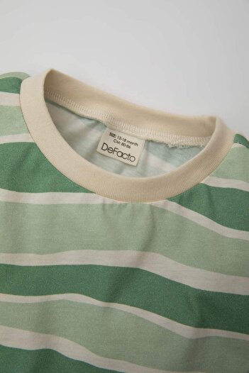 DeFacto Baby Boy Crew Neck Striped 2-Piece Short Sleeve T-Shirt C7850A524Sm