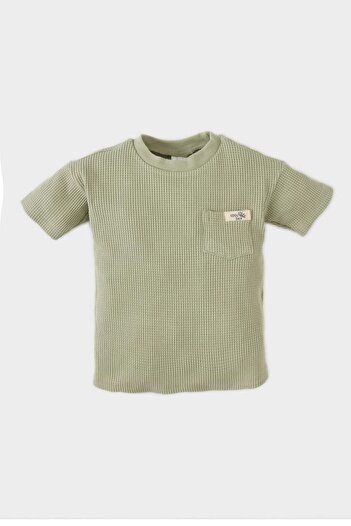 DeFacto Baby Boy Crew Neck Waffle Short Sleeve T-shirt C2208A524SM