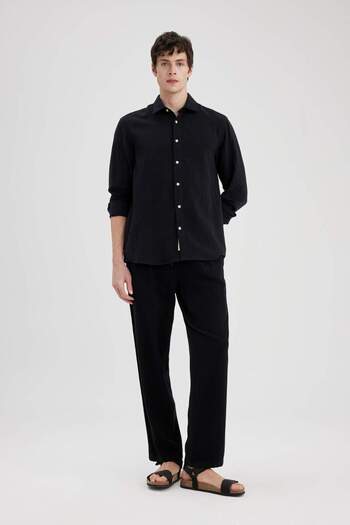 DeFacto Viscose Trousers Regular Fit Straight Leg Pocket B4867Ax24Sp
