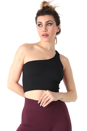 Miorre One Shoulder Strap Ribbed Bustier