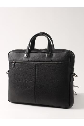 Dufy Men's Black Leather Briefcase
