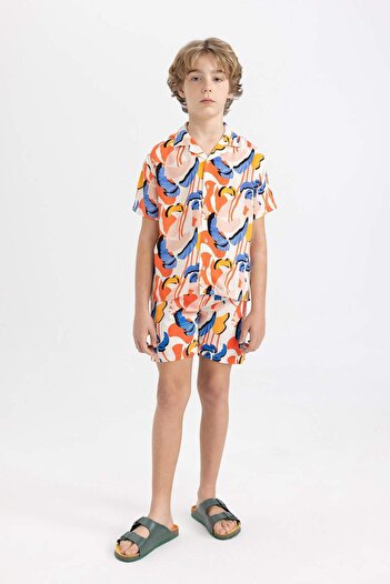 DeFacto Boy's Patterned Swim Shorts C5564A824HS