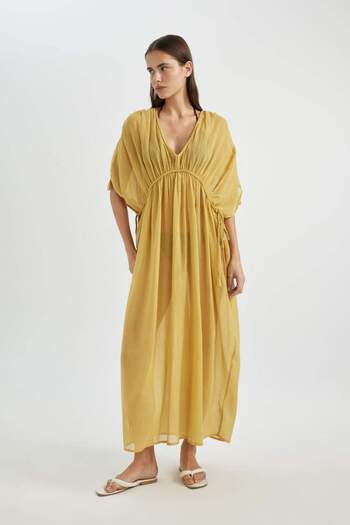 DeFacto Regular Fit Cotton Beach Dress-Fall in Love B7516Ax24Sm